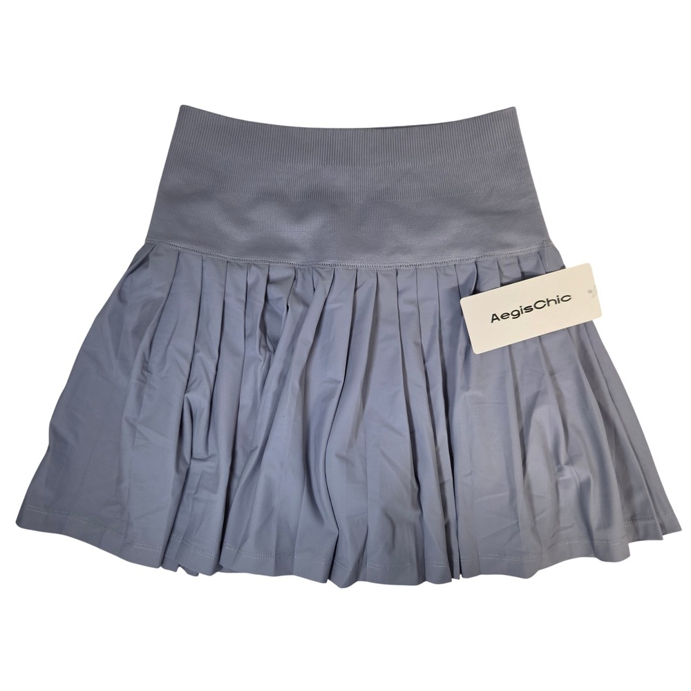 NWT AegisChic Pleated Tennis Skort Lavender Gray Activewear Skirt Size M